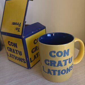Vintage Russ "Congratulations" Yellow Coffe Mug - Gift Box included